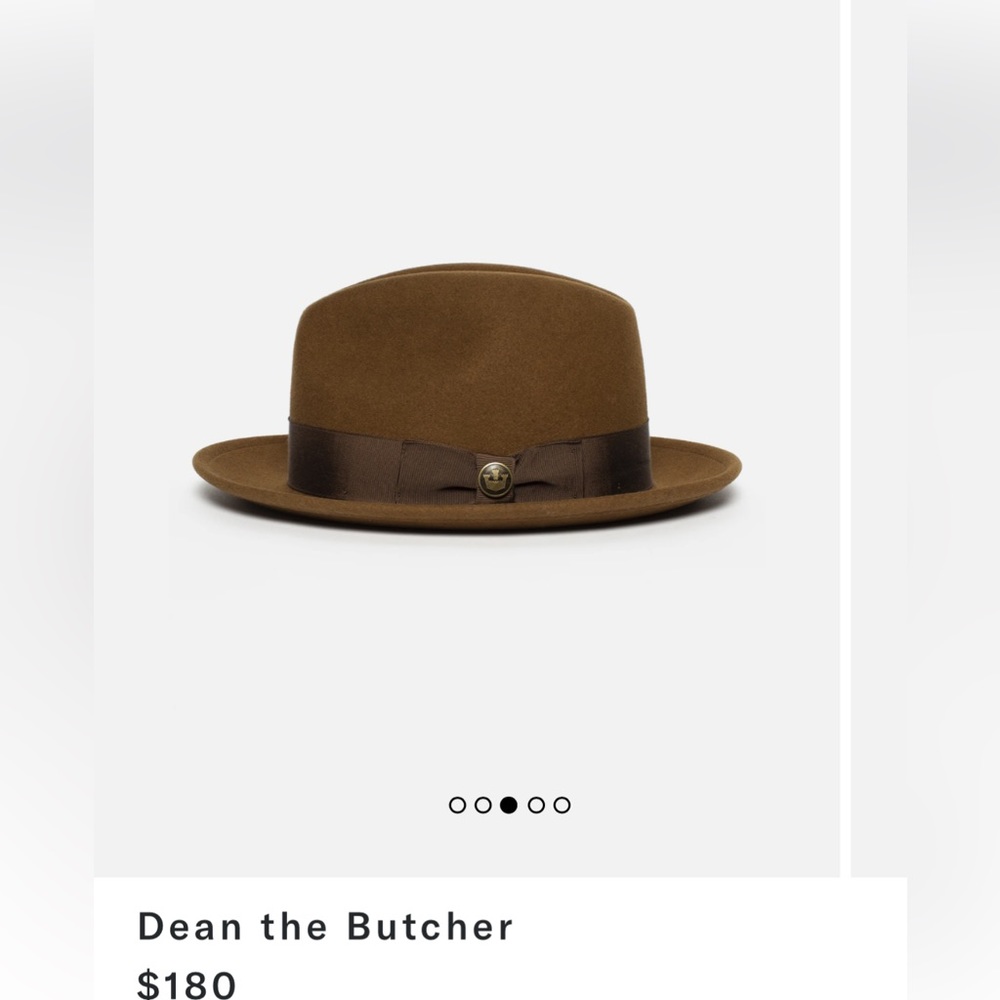 Goorin Bros Dean the Butcher Fedora Hat Whiskey Brown